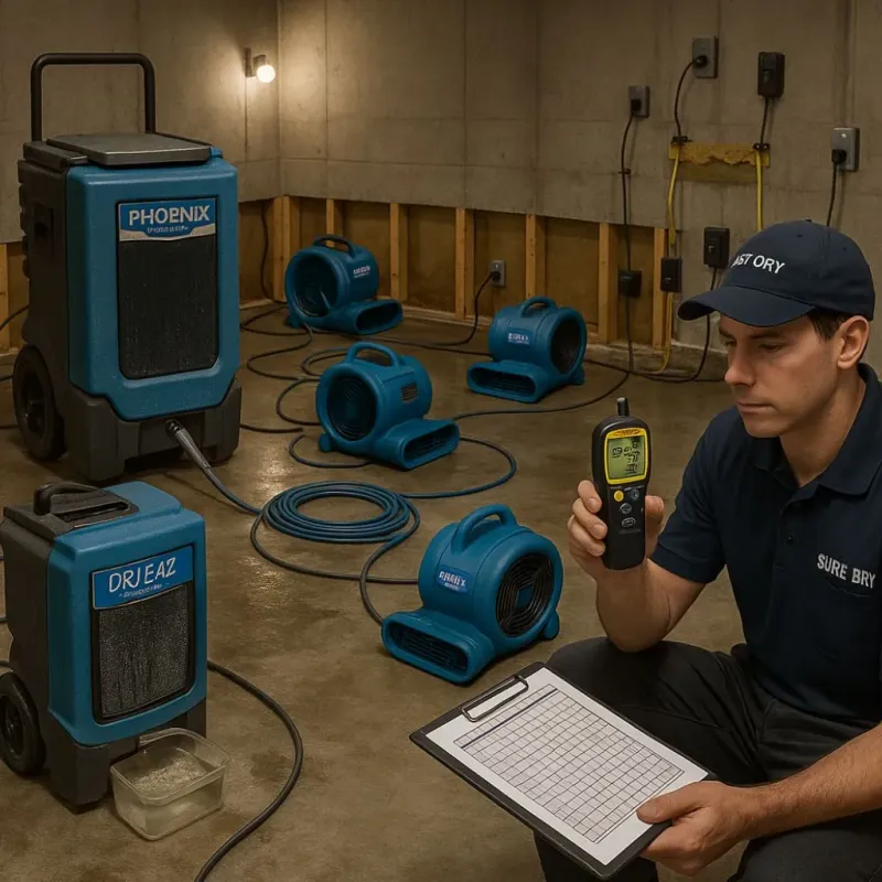 Structural Drying and Dehumidification process in Chalkville, AL